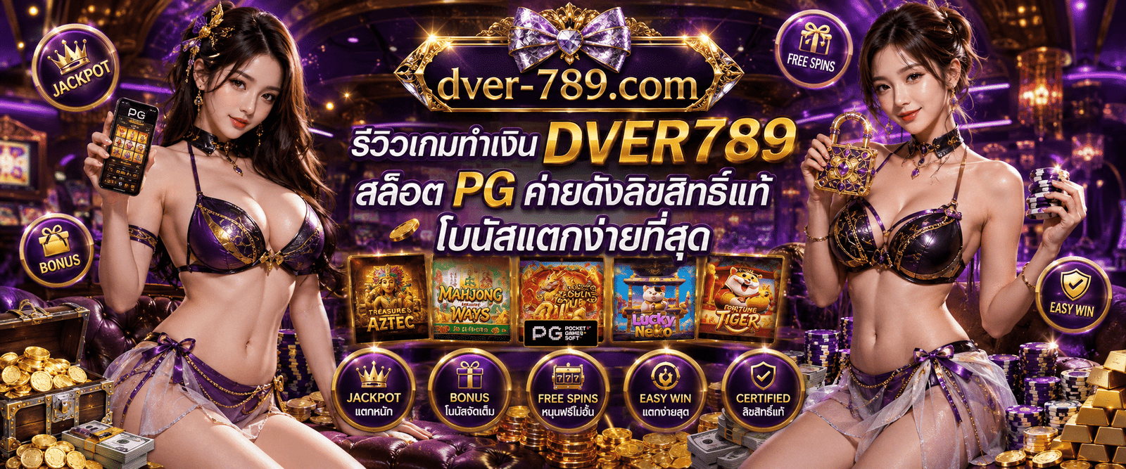 รีวิวเกมทำเงิน DVER789 สล็อต PG ค่ายดังลิขสิทธิ์แท้ โบนัสแตกง่ายที่สุด